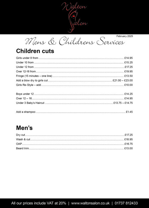 Waltons PRICE LIST for WEB 2k252
